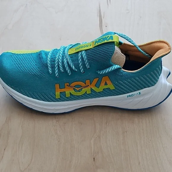 Hoka Womens Sneakers - Teal and Lime - Picture 2 of 6